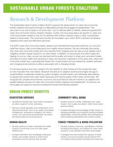 Research &amp; Development Platform SUSTAINABLE URBAN FORESTS COALITION