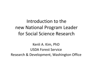 Introduction to the new National Program Leader for Social Science Research