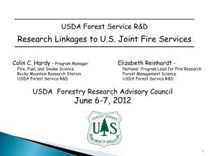 Research Linkages to U.S. Joint Fire Services USDA Forest Service R&amp;D