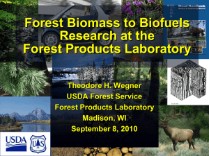 Forest Biomass to Biofuels Research at the Forest Products Laboratory Theodore H. Wegner