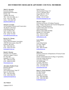 2015 FORESTRY RESEARCH ADVISORY COUNCIL MEMBERS