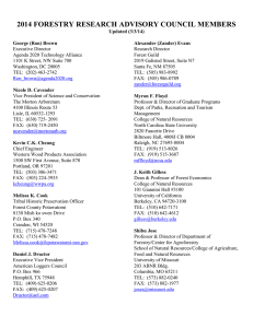 2014 FORESTRY RESEARCH ADVISORY COUNCIL MEMBERS