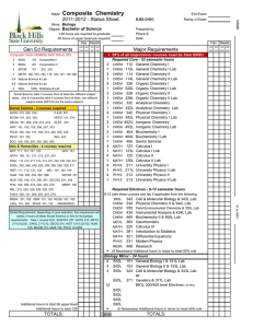 Composite  Chemistry 2011-2012 - Status Sheet Bachelor of Science