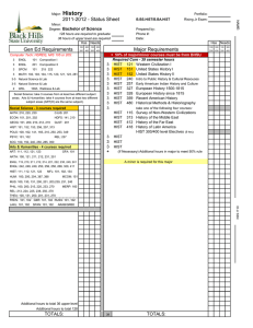 History 2011-2012 - Status Sheet Bachelor of Science