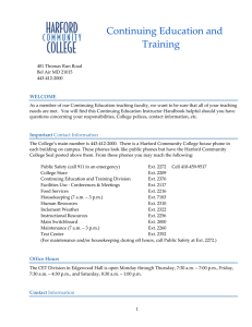 Continuing Education and Training WELCOME