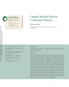 Capital Market-Driven Corporate Finance Further