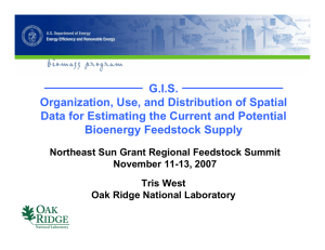 G.I.S. Organization, Use, and Distribution of Spatial Bioenergy Feedstock Supply