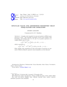 Ann. Funct. Anal. 3 (2012), no. 1, 10–18 INEQUALITIES FOR OPERATORS