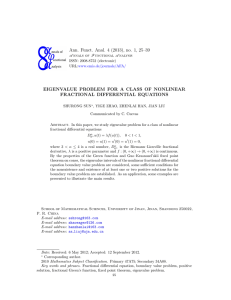 Ann. Funct. Anal. 4 (2013), no. 1, 25–39 FRACTIONAL DIFFERENTIAL EQUATIONS