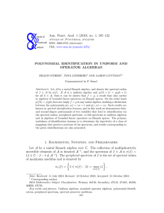 Ann. Funct. Anal. 1 (2010), no. 1, 105–122 OPERATOR ALGEBRAS