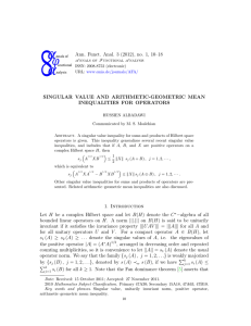 Ann. Funct. Anal. 3 (2012), no. 1, 10–18 INEQUALITIES FOR OPERATORS