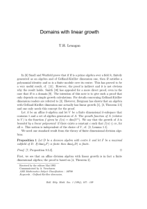 Domains with linear growth T.H. Lenagan