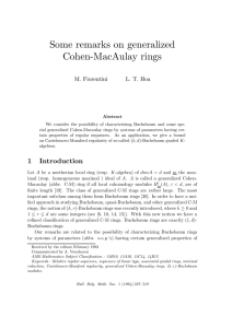 Some remarks on generalized Cohen-MacAulay rings M. Fiorentini L. T. Hoa