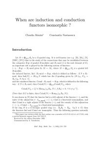 When are induction and conduction functors isomorphic ? Introduction Claudia Menini