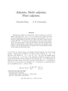 Adjoints, Multi–adjoints, Pluri–adjoints. Alexandru Solian T. M. Viswanathan