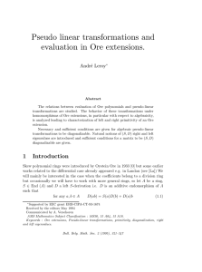 Pseudo linear transformations and evaluation in Ore extensions. Andr´ e Leroy