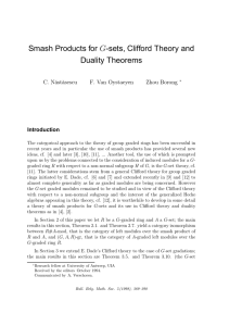 G Smash Products for -sets, Clifford Theory and Duality Theorems