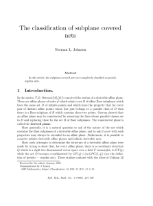 The classification of subplane covered nets 1 Introduction.