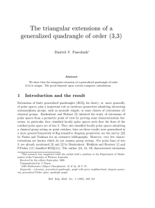 The triangular extensions of a generalized quadrangle of order (3,3)