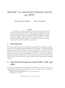 Karnak an automated theorem prover for PPC ?