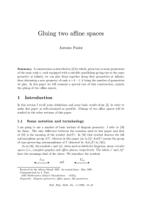 Gluing two affine spaces Antonio Pasini