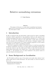 Relative normalizing extensions C. Vidal Mart´ın