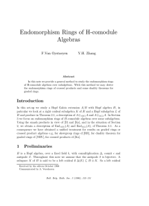 Endomorphism Rings of H-comodule Algebras F.Van Oystaeyen Y.H. Zhang