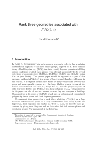 P SL Rank three geometries associated with Harald Gottschalk 1