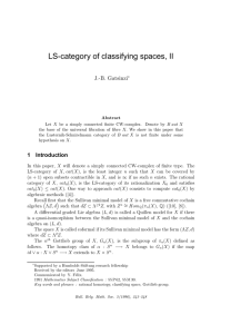 LS-category of classifying spaces, II J.-B. Gatsinzi 1 Introduction