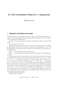 0 1 On Two Combination Rules for -