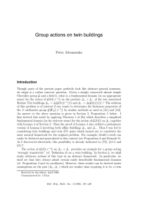 Group actions on twin buildings Peter Abramenko Introduction