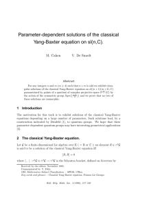 Parameter-dependent solutions of the classical Yang-Baxter equation on sl(n,C). M. Cahen