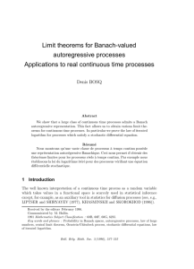 Limit theorems for Banach-valued autoregressive processes Applications to real continuous time processes