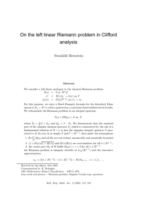 On the left linear Riemann problem in Clifford analysis Swanhild Bernstein