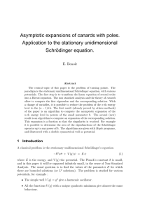 Asymptotic expansions of canards with poles. Application to the stationary unidimensional