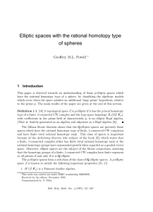 Elliptic spaces with the rational homotopy type of spheres Geoffrey M.L. Powell 1