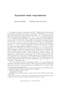 Equivariant weak n-equivalences Marek Golasi´ nski Daciberg Lima Gon¸calves