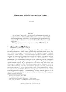 Measures with finite semi-variation C. Debi` eve