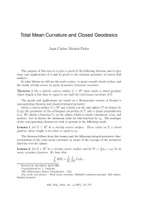 Total Mean Curvature and Closed Geodesics Juan Carlos ´ Alvarez Paiva