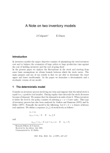 A Note on two inventory models J.Colpaert E.Omey Introduction