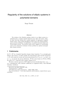 Regularity of the solutions of elliptic systems in polyhedral domains Serge Nicaise