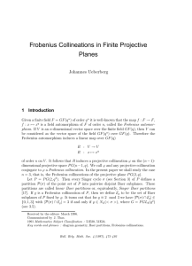 Frobenius Collineations in Finite Projective Planes Johannes Ueberberg 1