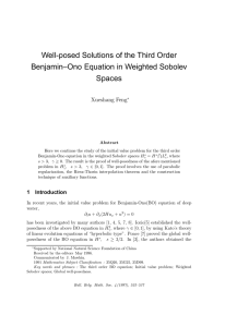 Well-posed Solutions of the Third Order Benjamin–Ono Equation in Weighted Sobolev Spaces