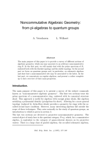 Noncommutative Algebraic Geometry: from pi-algebras to quantum groups A. Verschoren L. Willaert
