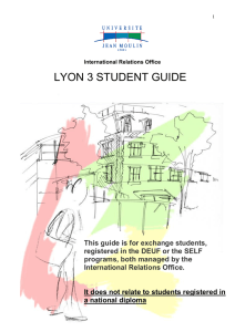 LYON 3 STUDENT GUIDE