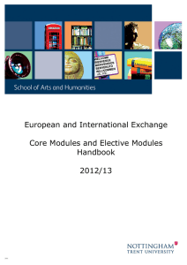 European and International Exchange Core Modules and Elective Modules Handbook