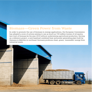 Biomass—Green Power from Waste