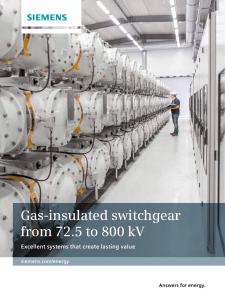 Gas-insulated switchgear from 72.5 to 800 kV Answers for energy.