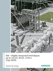 HIS – Highly Integrated Switchgear Type 8DN8 Answers for energy.
