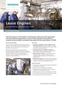 Lease Engines For Industrial Gas Turbines up to 15 MW